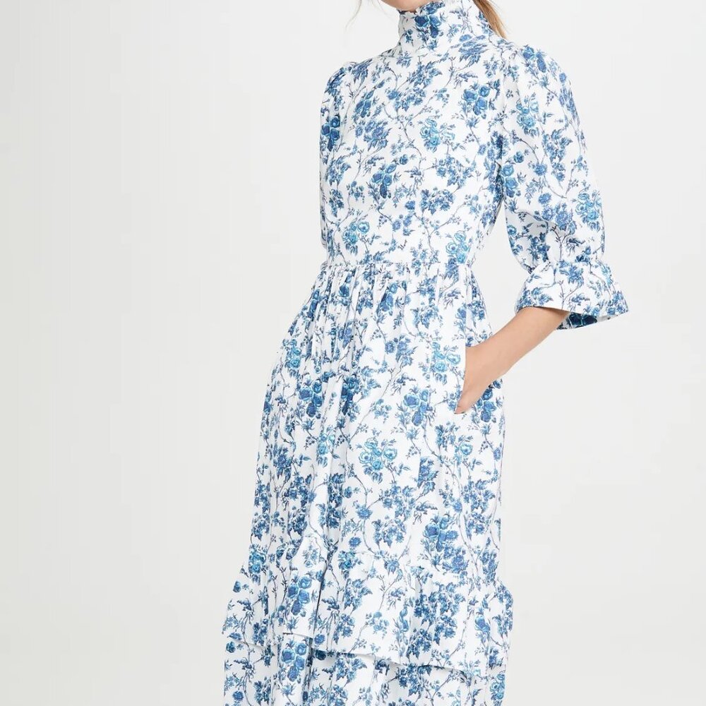 Meadows Clematis Blue Floral Dress Size 2